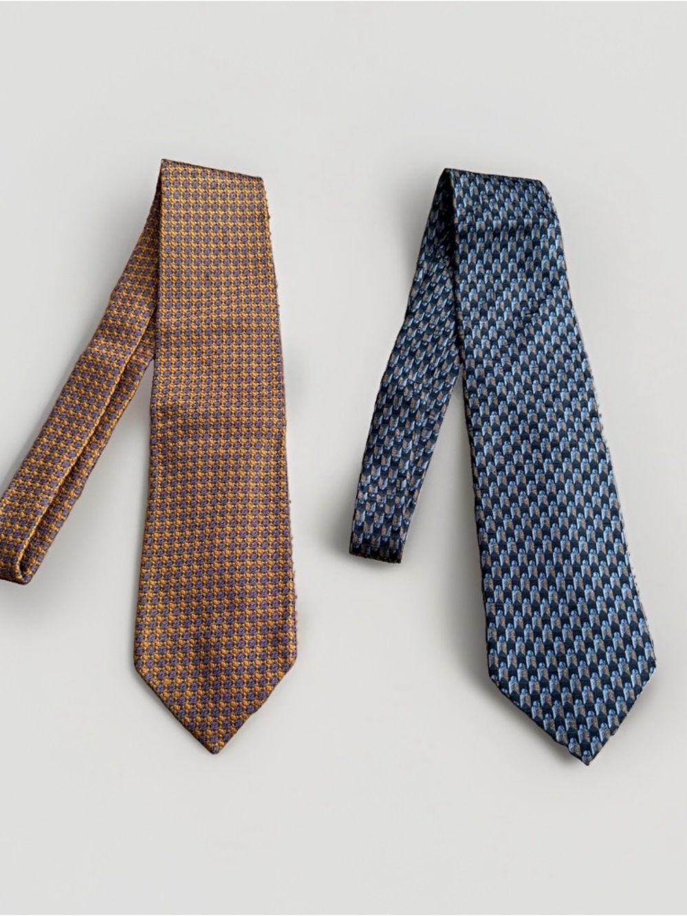 Lot of 2 Ermenegildo Zegna 100 % Silk Men’s Necktie Multicolor